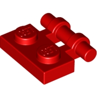 Lego destička 1x2 s tyčinkou (držákem), červená (254021, 4140585)